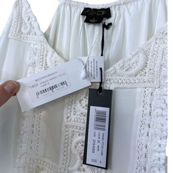 AS by DF White Angel Good Crochet Detail Cami, Size Small - Picture 6 of 8